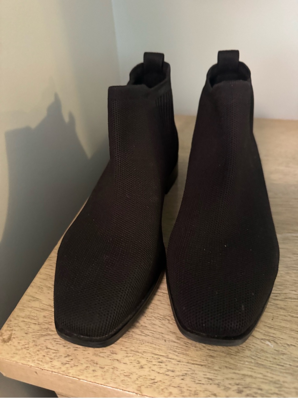 Women's Black Knit Chelsea Ankle Boots